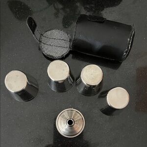 Portable Stainless Steel Shot Glass Set with Black Case